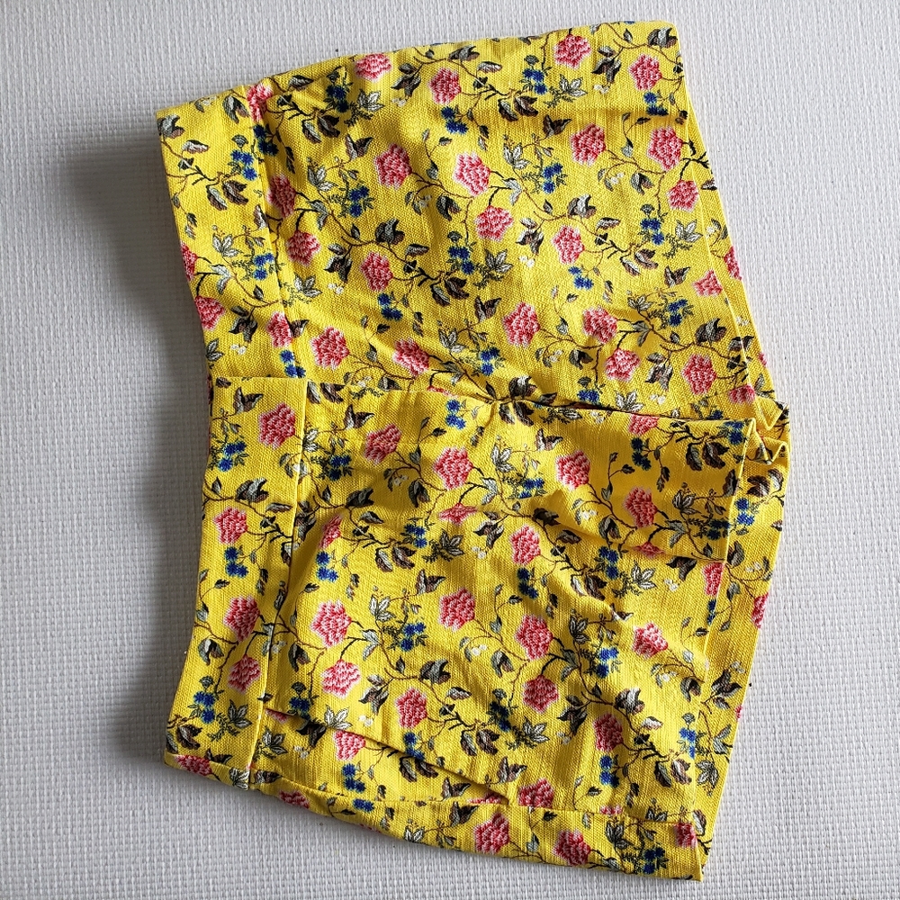EUC Loft yellow floral shorts